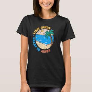 Camiseta Primeira Férias Familiares A Aruba Férias Souvenir