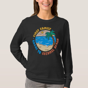 Camiseta Primeira Férias Familiares Para A Praia De Cozumel