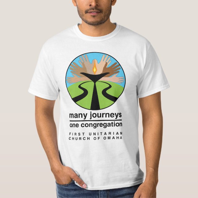 Camiseta Primeira igreja unitária de Omaha (Frente)