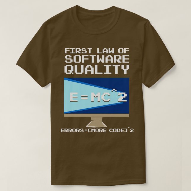 Camiseta Primeira Lei de Qualidade de Software EMC (Frente do Design)