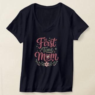Camiseta Primeira Mãe Fofa Floral Design de Maternidade