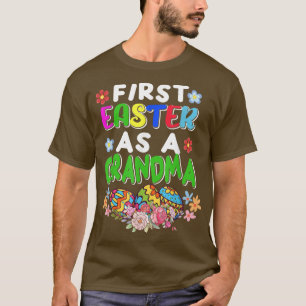 Camiseta Primeira Páscoa Como Vovó Páscoa Grávida E