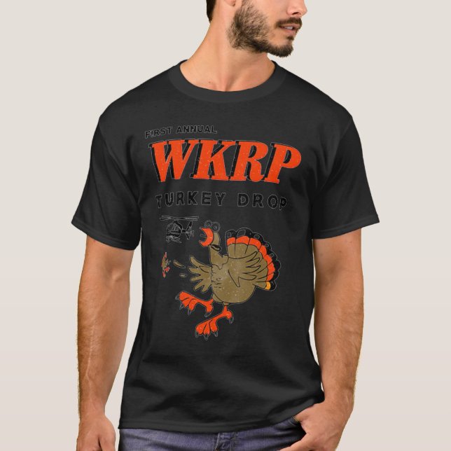 Camiseta Primeira queda anual do WKRP Turquia604png604 (Frente)