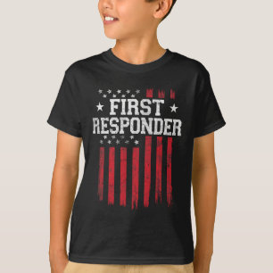 Camiseta Primeira Resposta Orgulhosa Bandeira Americana Usa