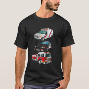 Camiseta Primeira resposta Polícia Carro-Fogo Ambulância K