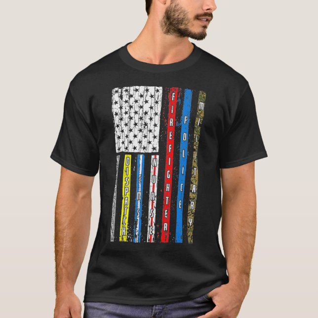 Camiseta Primeira resposta Polícia Militar Patriótica (Frente)