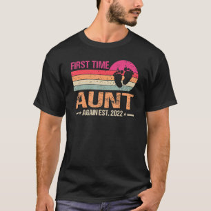 Camiseta Primeira Tia de 2022 Vintage Engraçada do Pai