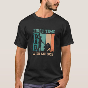 Camiseta Primeira Vez Pai Me Deseja Sorte Honrando Dia de o
