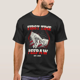 Camiseta Primeira Vez Peepaw Est. 2026 Divertida Bandeira A