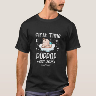 Camiseta Primeira vez Poppop EST 2025 Bonita Mãe de Pai