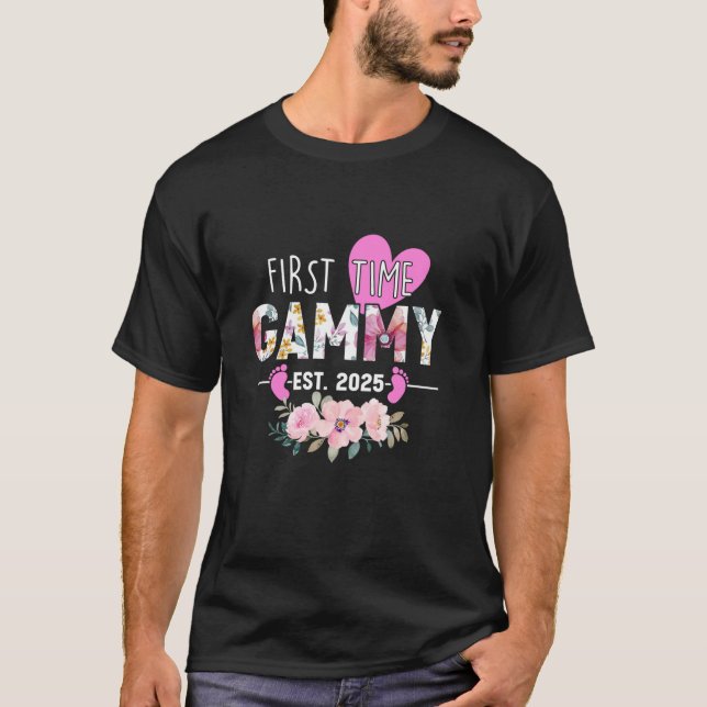 Camiseta Primeira vez que Gammy 2025 Oferece Nova Avó Annou (Frente)