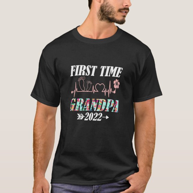 Camiseta Primeira Vez Que Vovô 2022 Novo Engraçado Promovid (Frente)