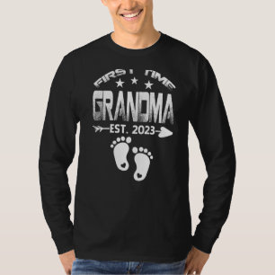 Camiseta Primeira Vez Que Vovó 2023 Dia de os pais Ser Bebê
