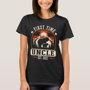 Camiseta Primeira Vez Tio Est 2025 Para Novo papai Engraçad
