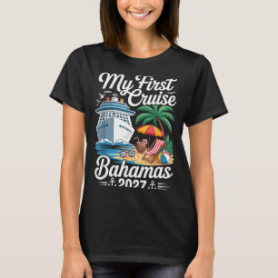 Camiseta Primeira viagem de cruzeiro bahamas 2027 férias vi