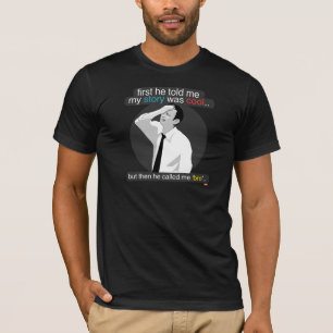 Camiseta primeiramente disse-me que minha história era