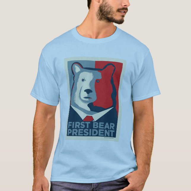 Camiseta Primeiramente presidente Homens T-shirt do urso (Frente)