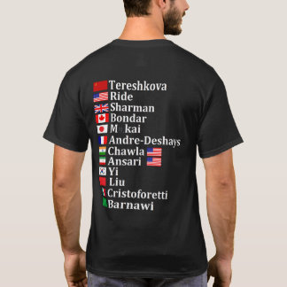 Camiseta Primeiras Mulheres Astronautas do Mundo