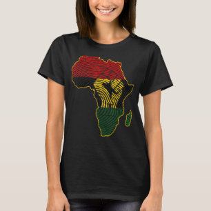 Camiseta Primeiro África mapeia sinalizador africano impres