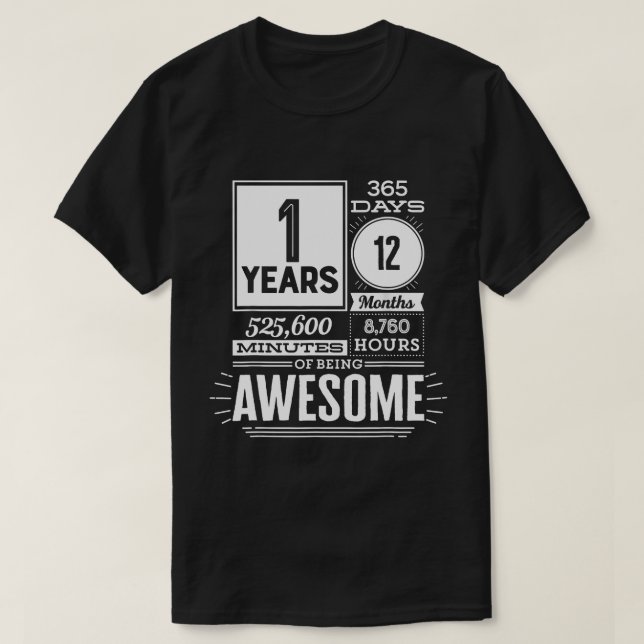 Camiseta primeiro aniversario 1 Anos De Esforço 365 Dias 1  (Frente do Design)