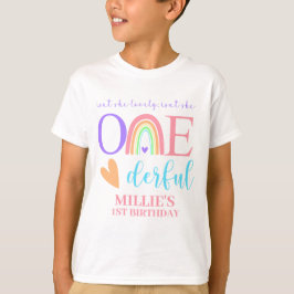 Camiseta Primeiro aniversario Arco-Íris de Pastel Irmão T-S