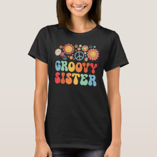 Camiseta Primeiro aniversario da Família Retro Groovy Siste