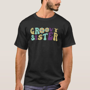 Camiseta Primeiro aniversario da Família Retro Groovy Siste
