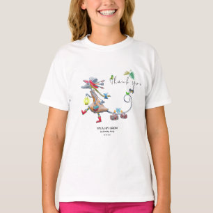 Camiseta Primeiro aniversario de animais tropicais verdes