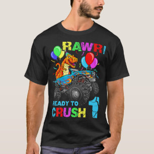 Camiseta primeiro aniversario Dinossauro Monstro Caminhão R