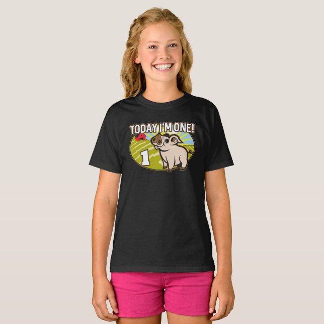 Camiseta Primeiro aniversario do garoto hoje eu sou um! Por (Frente Completa)