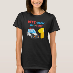 Camiseta Primeiro aniversario Infantil Toddler Policial Car