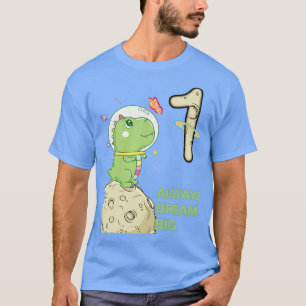 Camiseta primeiro aniversario Um Ano Astronauta Dino Dinosa