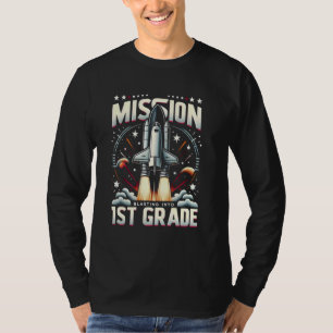 Camiseta Primeiro ano de volta à escola, explosão de foguet