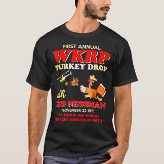 Camiseta Primeiro Ano-WKRP-Turquia-Queda-Com-Les-Nessman—T