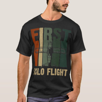 Camiseta Primeiro Avião Piloto de Voo Solo Retro 2