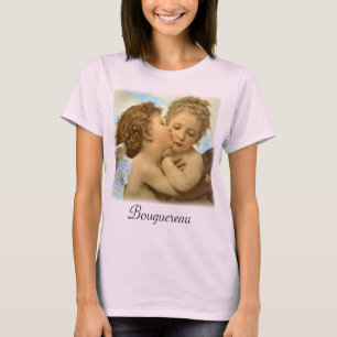 Camiseta Primeiro Beijo (detalhe do anjo) por Bouguereau