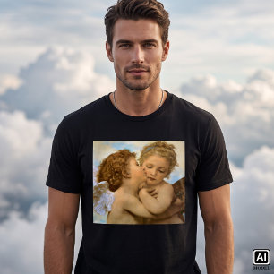 Camiseta Primeiro Beijo (detalhe do anjo) por Bouguereau