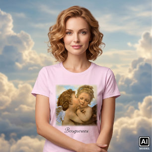Camiseta Primeiro Beijo (detalhe do anjo) por Bouguereau