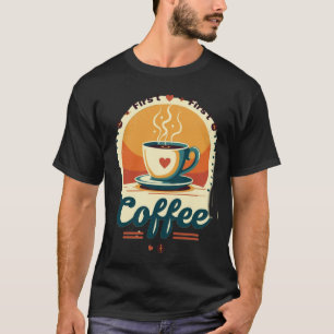 Camiseta Primeiro Café Coração Café Sunset Vintage Retro