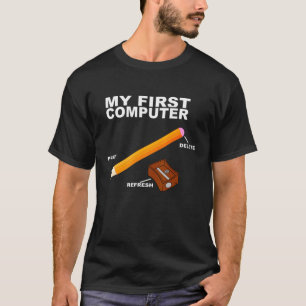 Camiseta Primeiro computador - Informática Lápis de Profess