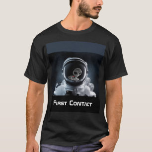 Camiseta Primeiro Contato com o Astronauta e a Alienígena