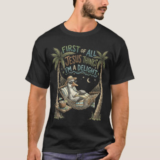 Camiseta Primeiro De Jesus Acha Um Design De Ganso Encantad