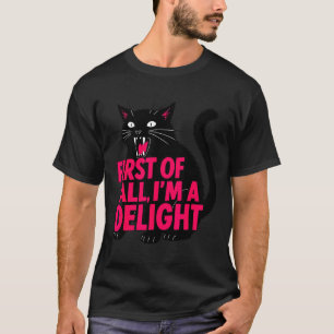 Camiseta Primeiro De Tudo Gato Preto Bravo Eu Sou Um Delíci