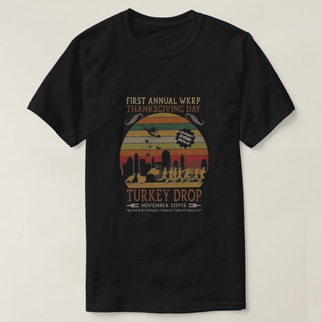 Camiseta Primeiro Dia Anual De Ação De Graças A Turquia Cai (Frente do Design)