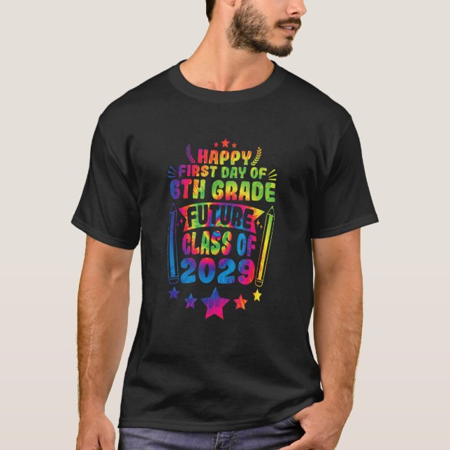 Camiseta Primeiro Dia Da Classe Da 6 De 2029 De Volta À Esc (Frente)