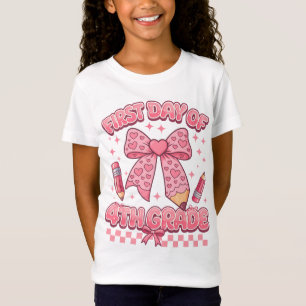 Camiseta Primeiro Dia Da Coquete Do 4º Ano De Volta À Escol