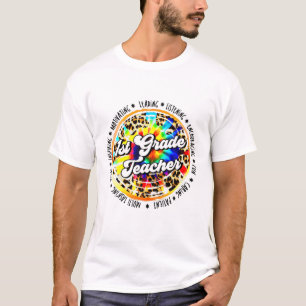 Camiseta Primeiro Dia da Escola Livro Infantil Retro Leopar