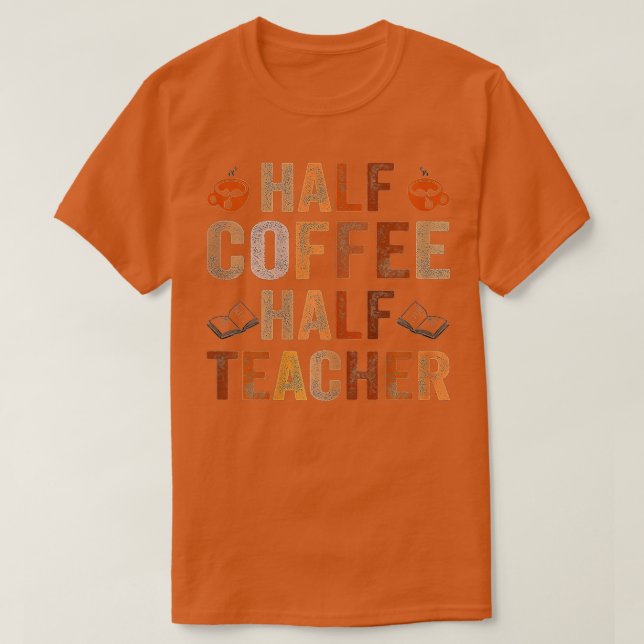 Camiseta Primeiro Dia Da Escola Meio Café Meio Presente Par (Frente do Design)