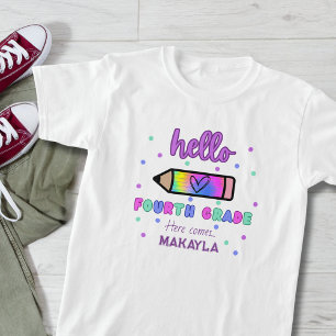 Camiseta Primeiro Dia da Escola Personalizada do Quarto Gra