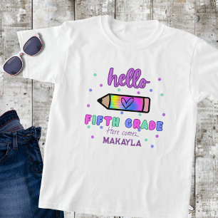 Camiseta Primeiro Dia da Escola Personalizada do Quarto Gra